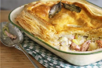 Ham, leek & potato pie