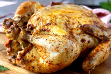 Whole Chicken Slow Cooked with Mushroom Gravy